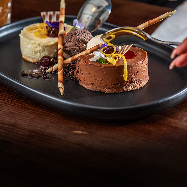 Dessert menu at The Oat Sheaf